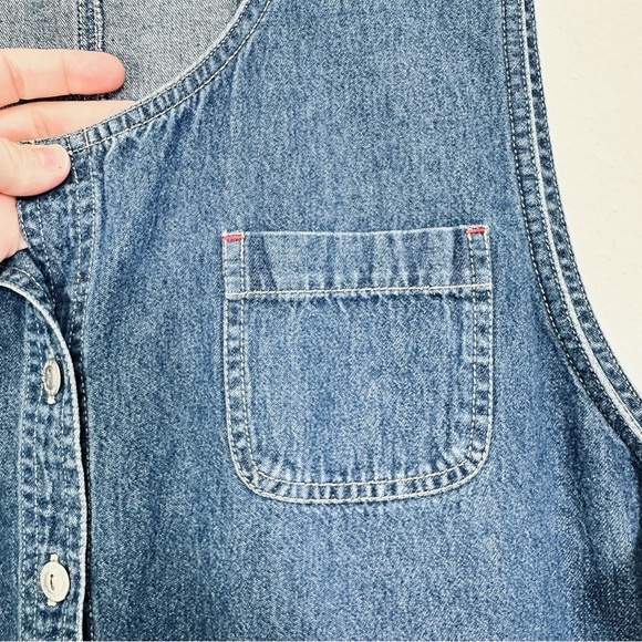 Vintage Expressions Plus Size Denim Jean Sleeveless Button Down Dress Size 3X - Picture 4 of 12